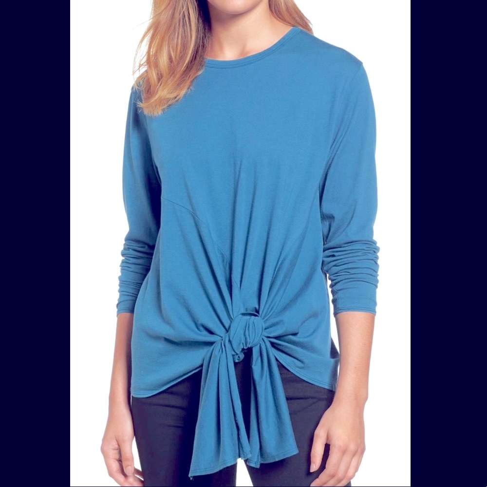Caslon Long Sleeve Side Tie Tee Large